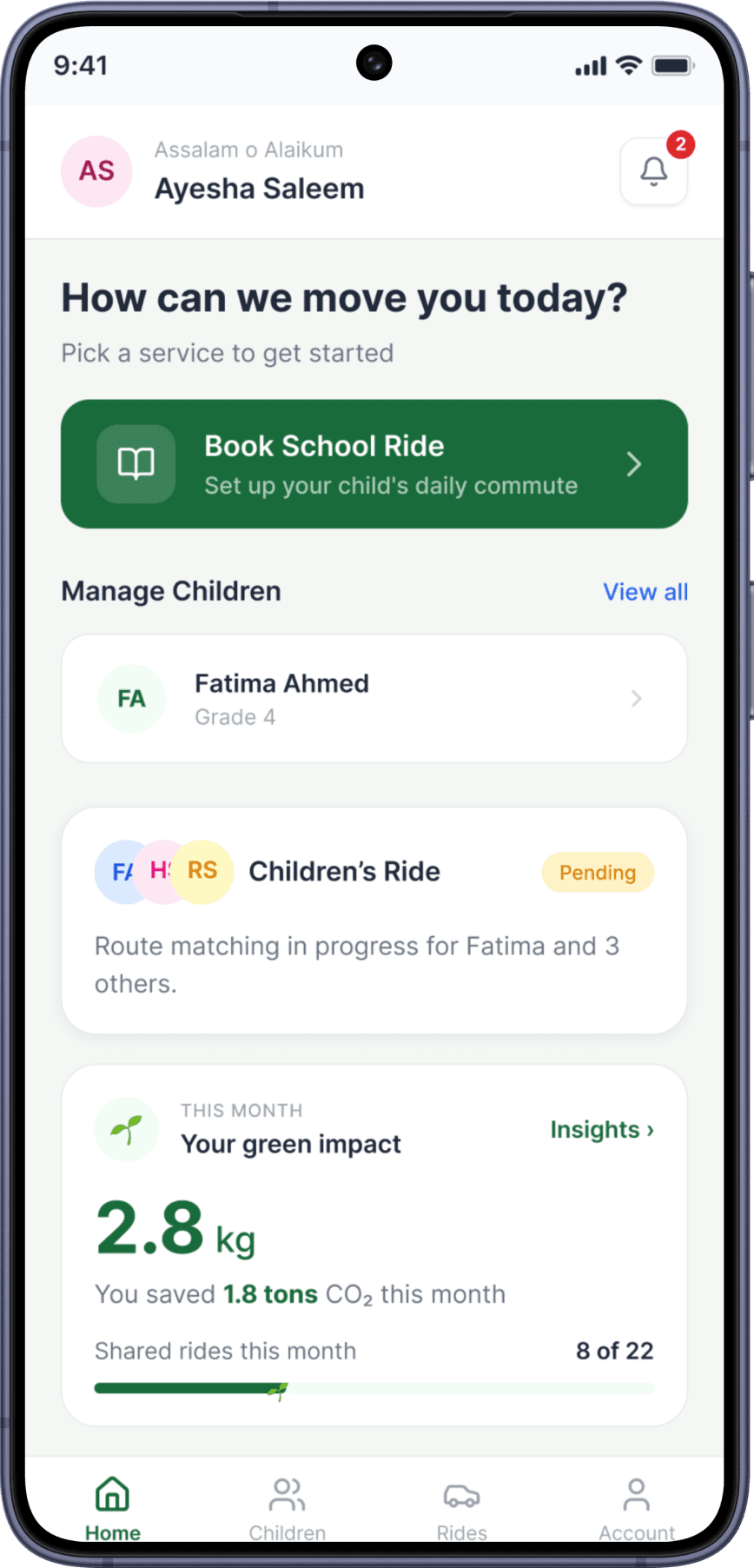 Parent App Mockup