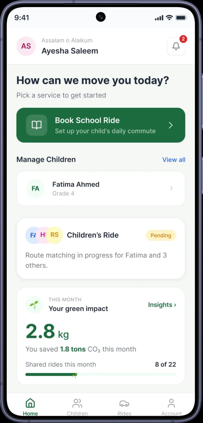 GoSirat Driver App for School Transportation GoSirat Driver App showing route management, QR verification, navigation, and student pickup for safe school transportation.