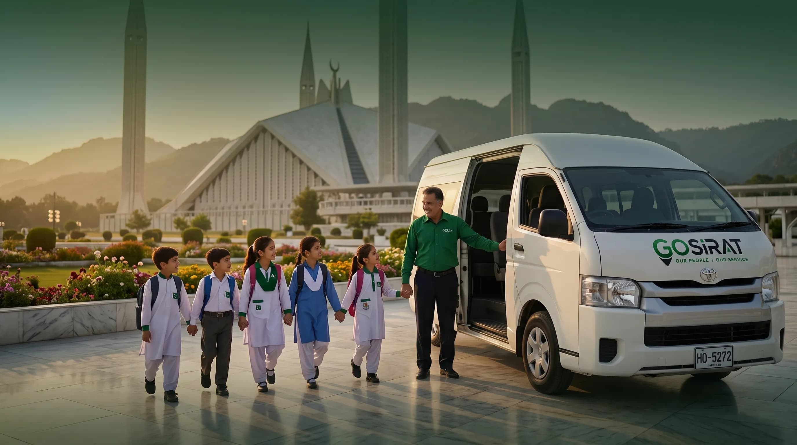 GoSirat safe school transportation with verified drivers and secure student pickup